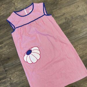 Vintage Smart Time Sleeveless Dress Pink Striped Women Size Medium USA Made (575